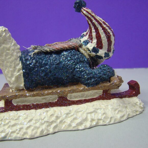 2001 Snowsnickle "Snowboy on Sled" ENESCO figure 861855, Linda Lindquist Baldwin - Picture 6 of 15